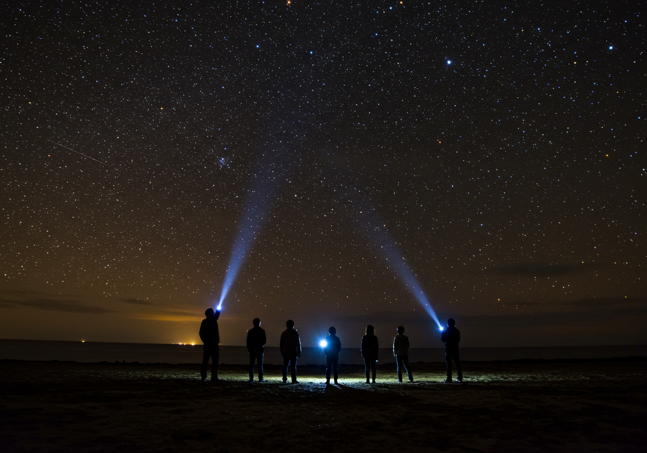 星空ツアーが終わって談笑する参加者